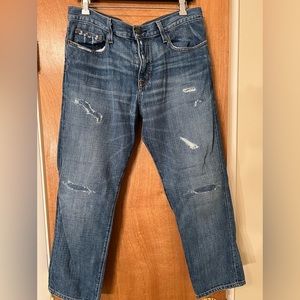 Current Elliot customer patched boyfriend jeans.